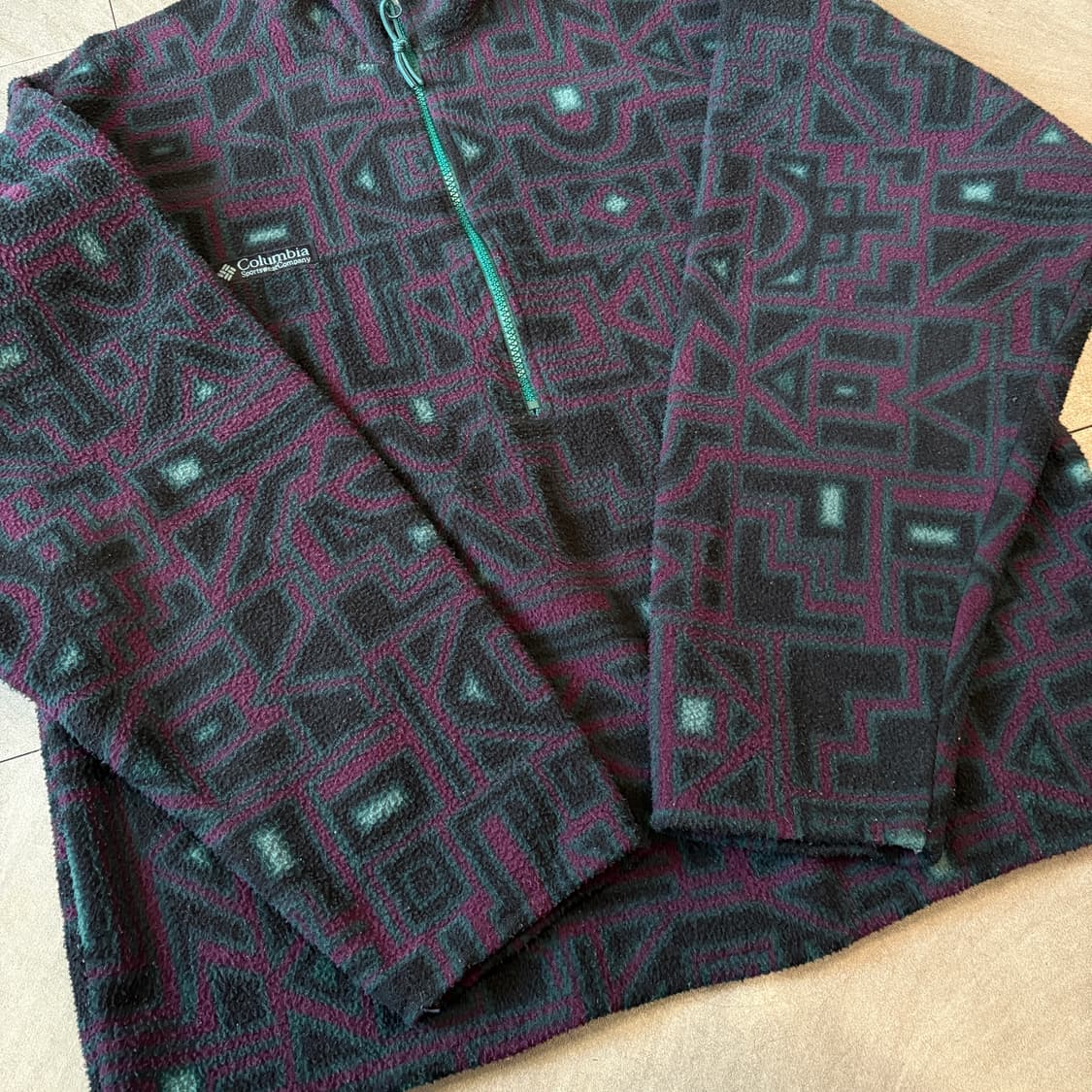 90s 90년대 미국 생산 컬럼비아 아즈텍 플리스 스냅티 상품이미지7