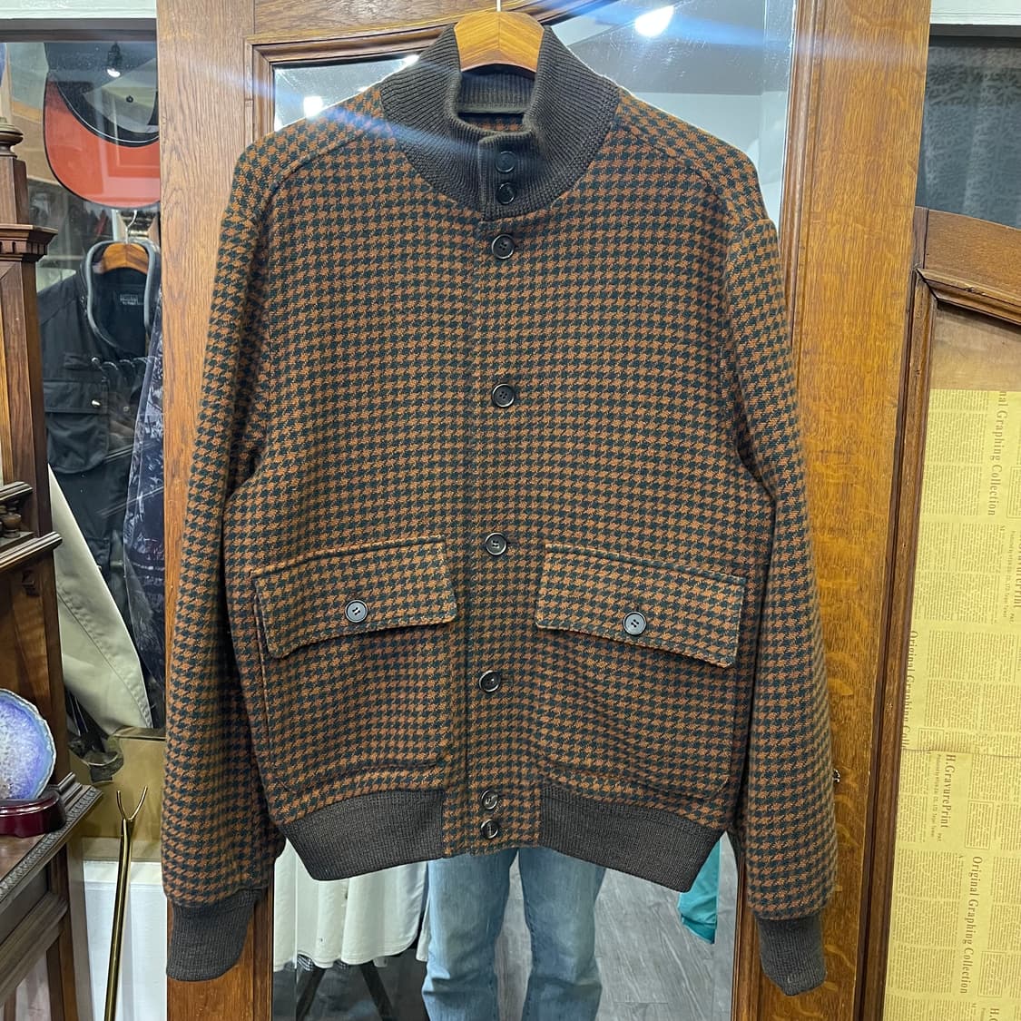 맨온더분 체크 블루종 상품이미지1