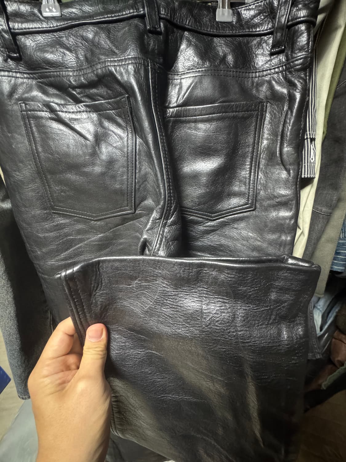 밴슨 가죽바지 34 실제 31정도 상품이미지4