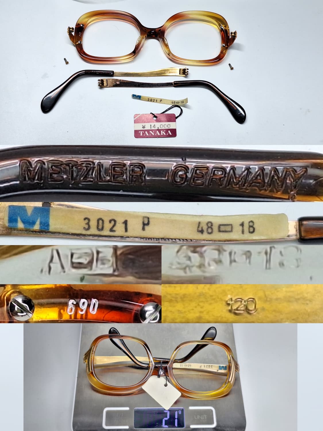 80s 독일제 빈티지 데드스톡/METZLER 메츨러 안경테 48mm  상품이미지9