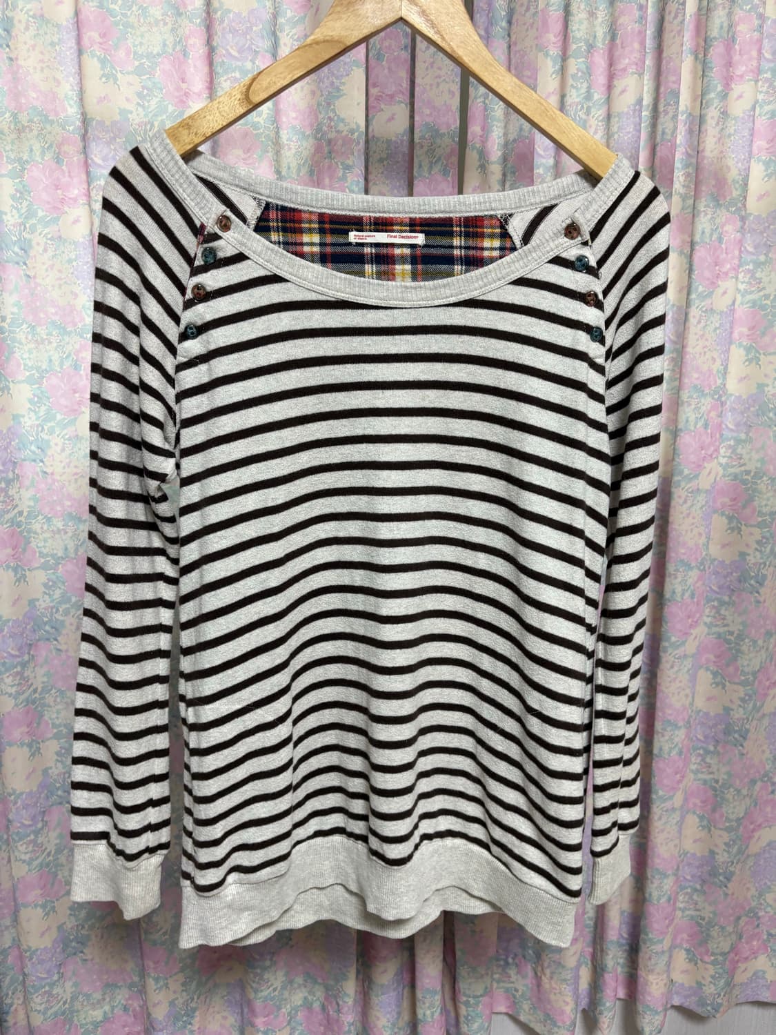 브라운 스트라이프 티셔츠 상품이미지5