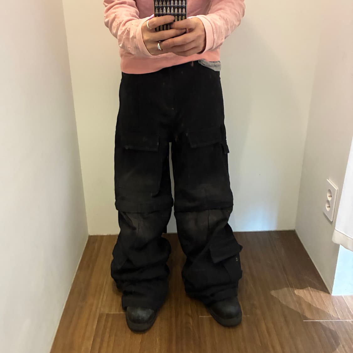 FadedWash Multi-Pocket FlaredCargo Pants 상품이미지1