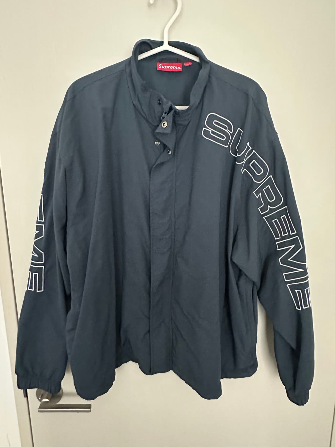 슈프림 스펠아웃 자수 트랙자켓 다크 블루 상품이미지3