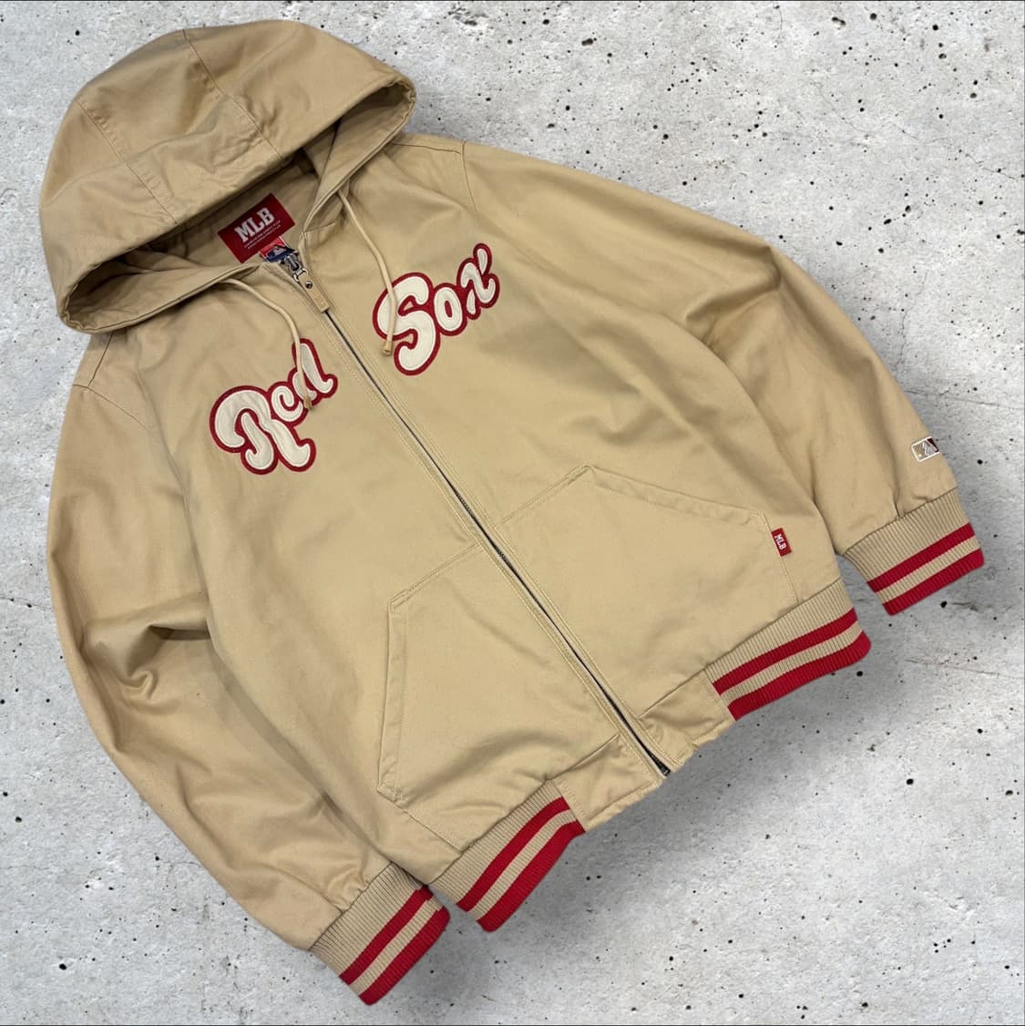 [95] 02s MLB 보스턴 레드삭스 후드 액티브 자켓 베이지 B952 상품이미지1