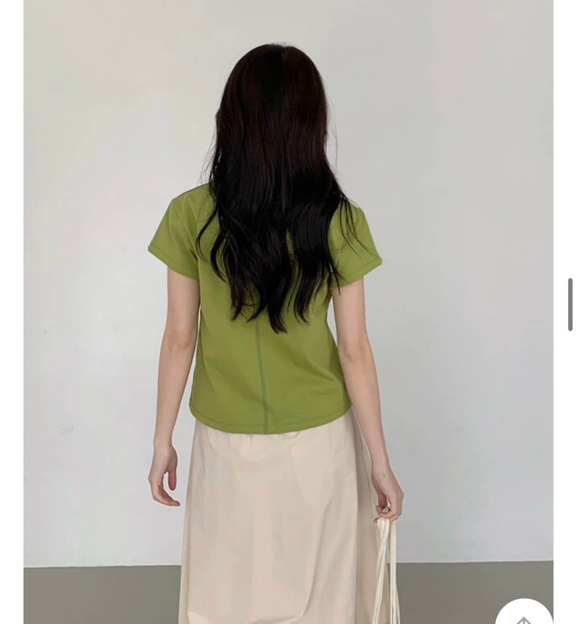 로빈유 스티치 라운드 반팔티 올리브색 새상품 상품이미지7