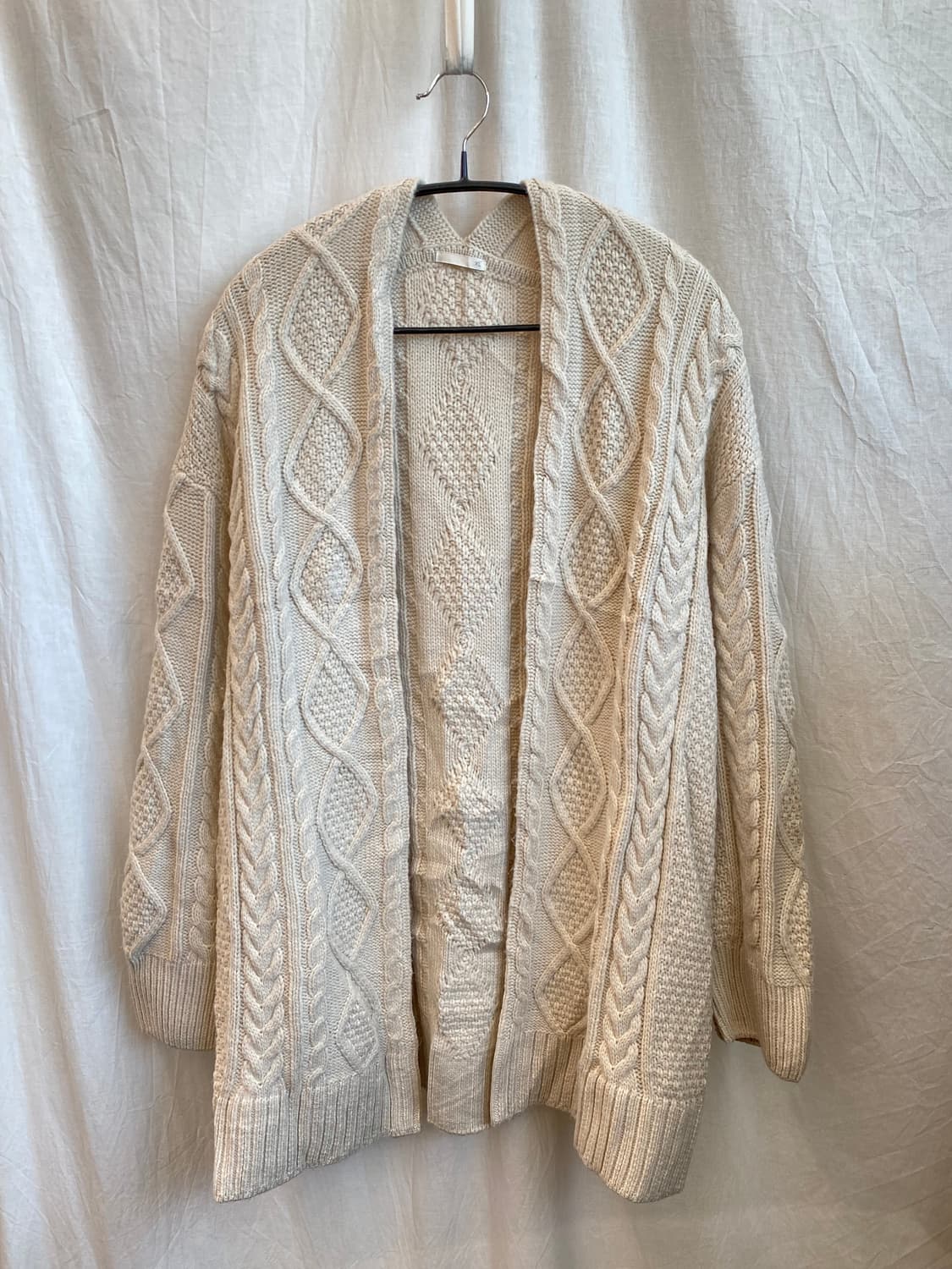 GU 화이트 니트 오픈가디건(XL) 상품이미지2