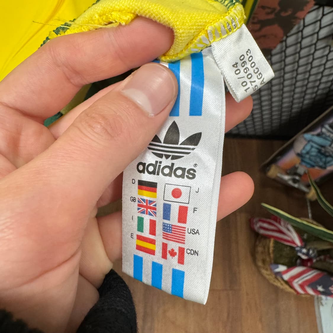 00s 아디다스 베켄바우어 트랙자켓 전면 레터링 로고 포인트 옐로 그린 상품이미지7