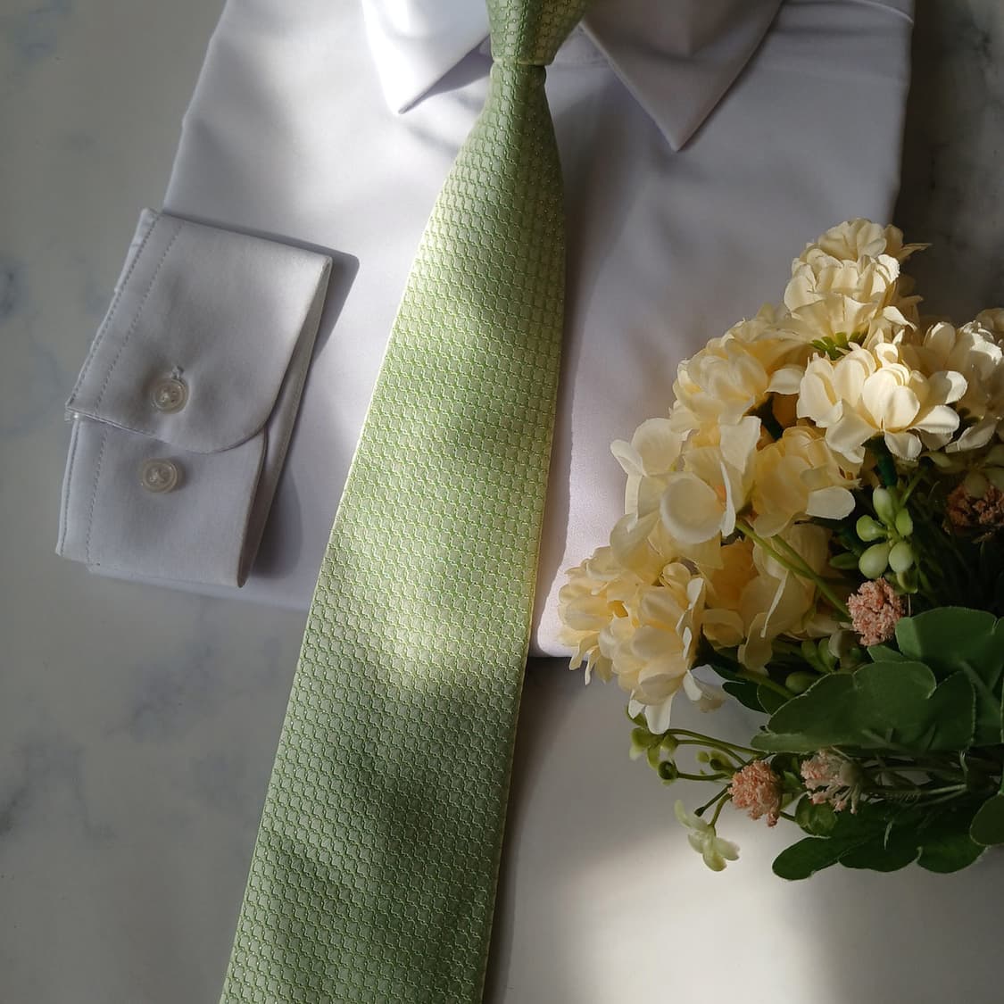 메트로시티 실크 그린 자카드 패턴 넥타이 8.9cm A+등급 A19694 상품이미지7