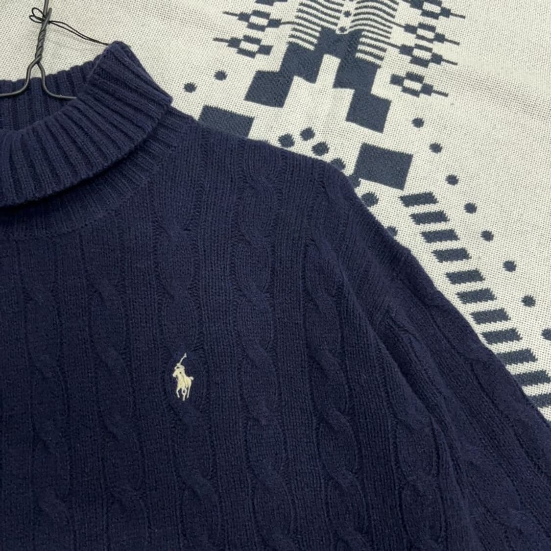 폴로 랄프로렌 울 캐시미어 터틀넥 꽈배기 니트 XS P00049 상품이미지2