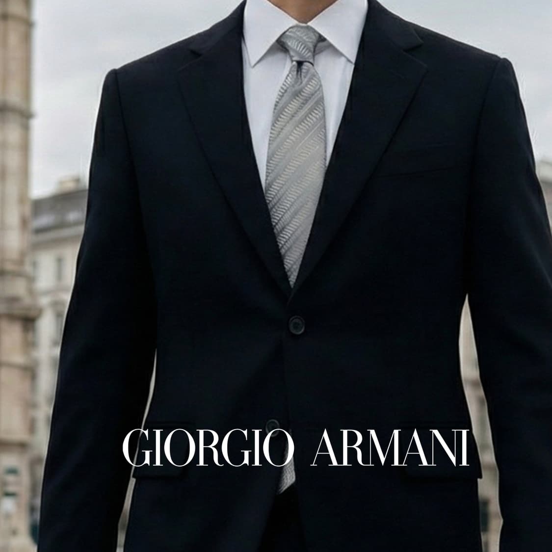 조르지오 아르마니 실크 실버 패턴 넥타이 8.8cm A+등급 K1808 상품이미지1