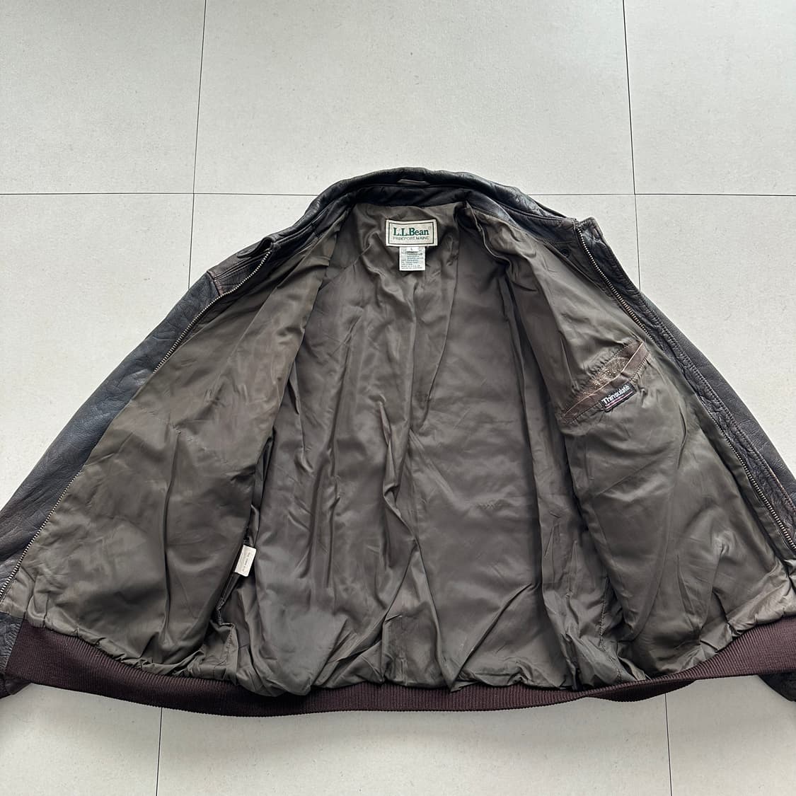 80s L.L Bean A-2 엘엘빈 레더 가죽 자켓 L 탈론 지퍼 상품이미지7