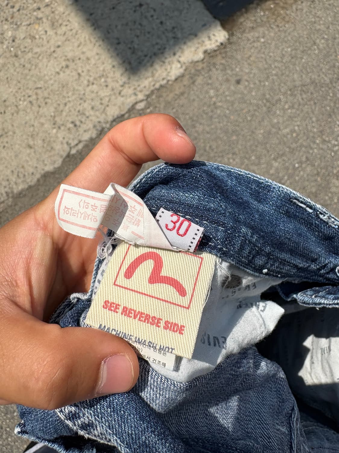 Evisu 에비수 빅로고 데님 버뮤다 팬츠 32 상품이미지4