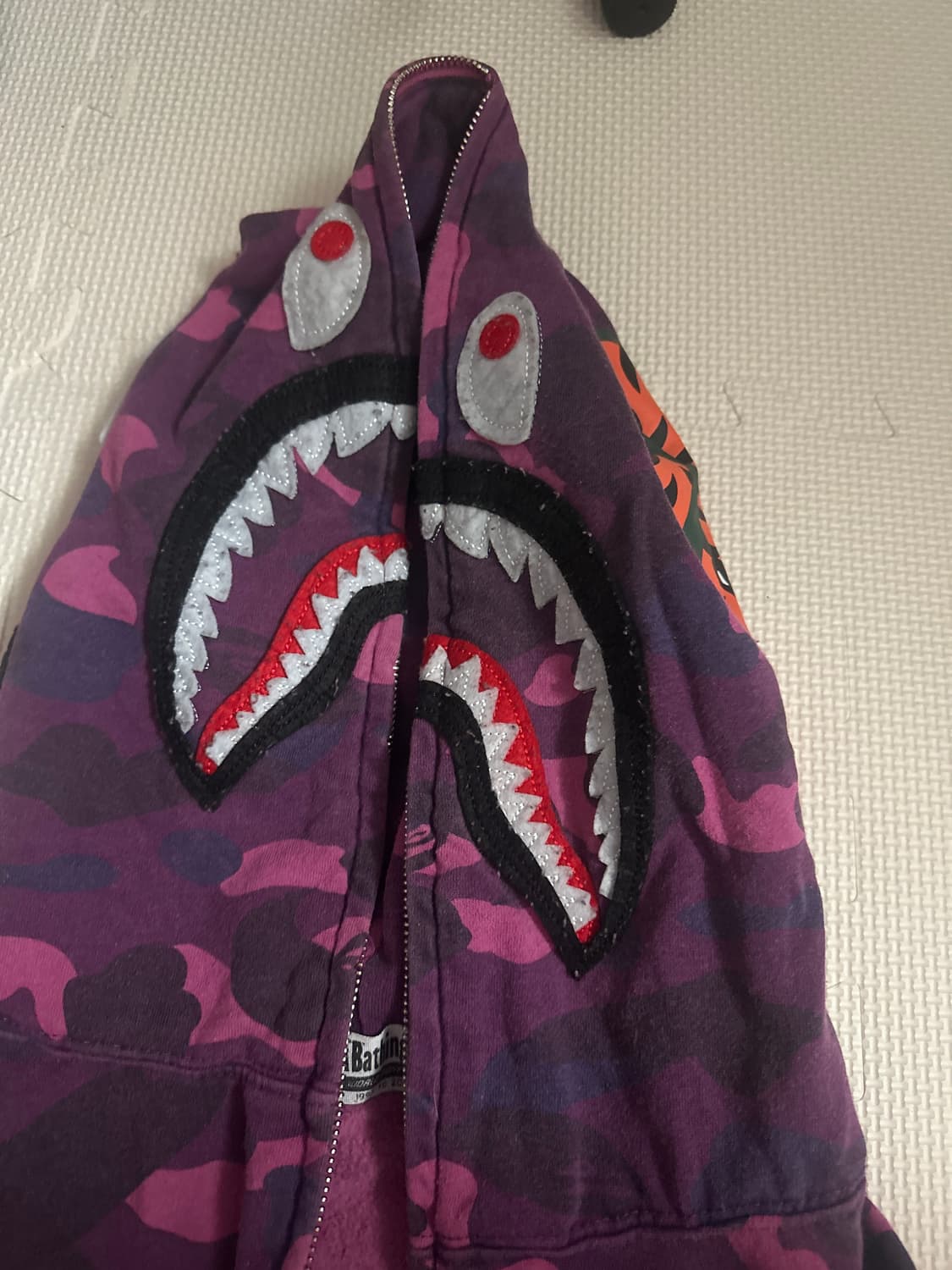 베이프 카모 샤크 후드집업 퍼플 S 상품이미지4