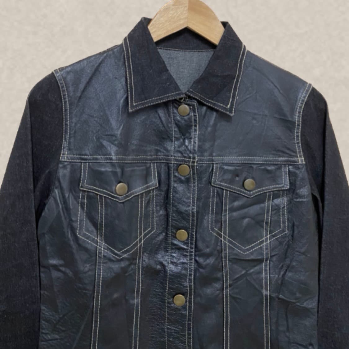 리얼레더 데님 트러커 자켓 상품이미지4