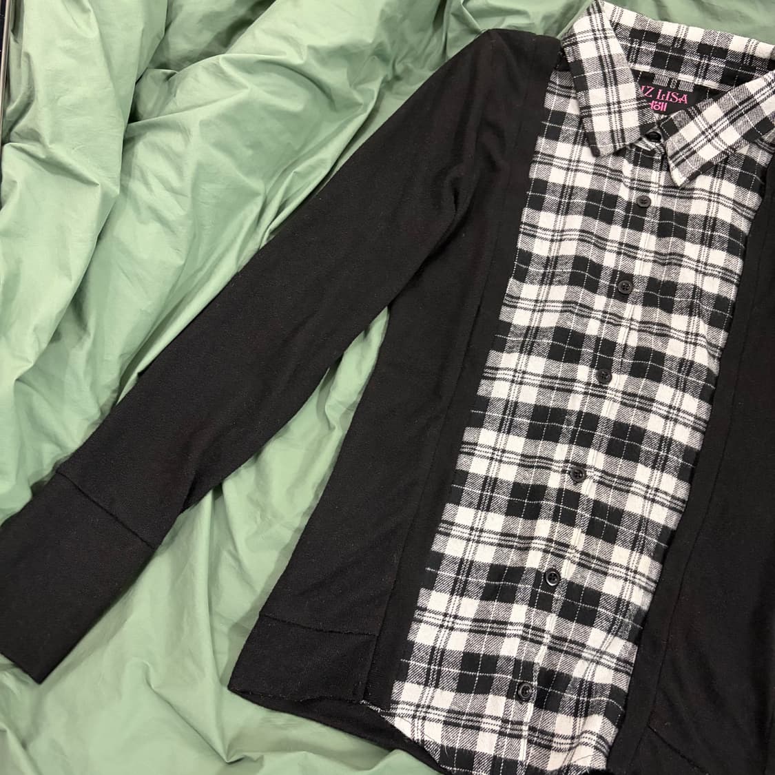 리즈리사 체크 셔츠 레이어드 티셔츠 갸루 상품이미지3