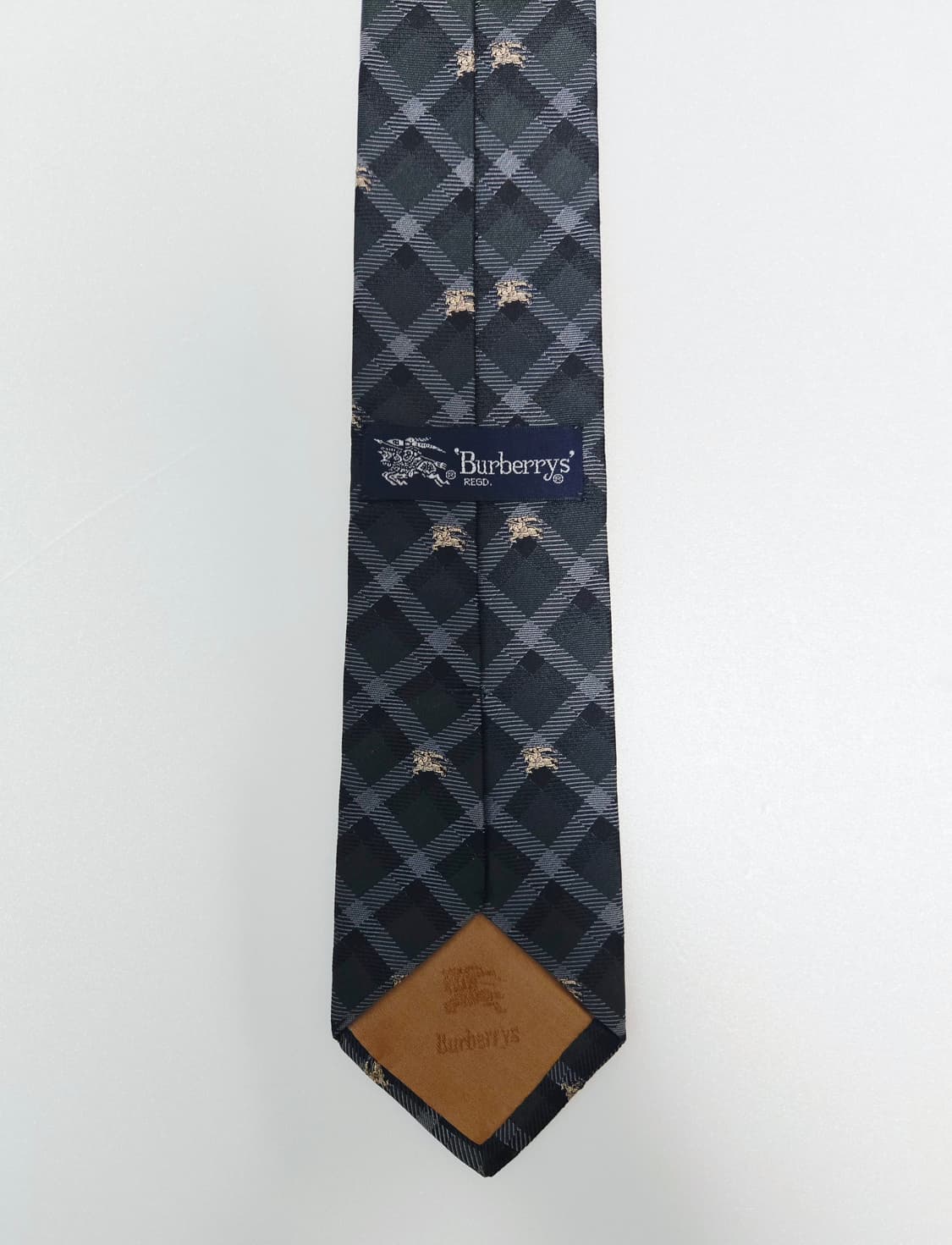 버버리 다크그린 체크 실크 넥타이 상품이미지3