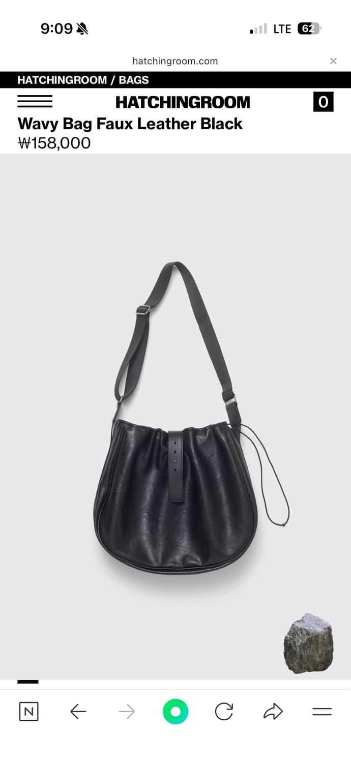  Wavy Bag Middle Faux Leather Black 상품이미지1