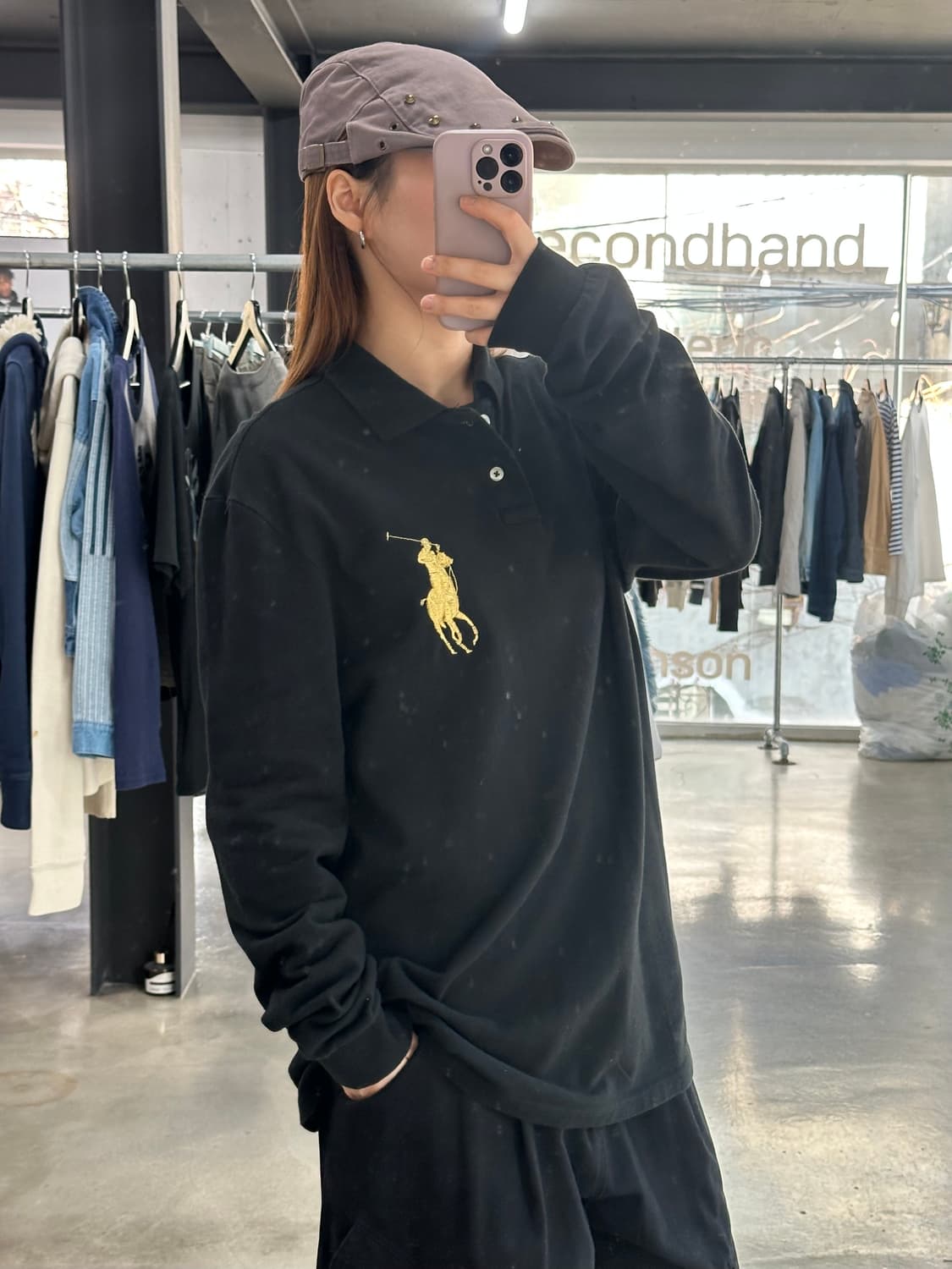 폴로랄프로렌 빅포니 넘버링 슬릿 PK롱슬리브긴팔티 상품이미지1