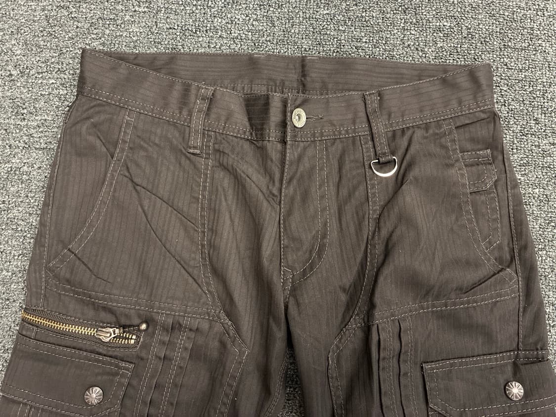 44)Japanese vintage 여성 줄무늬 부츠컷 카고팬츠 상품이미지4
