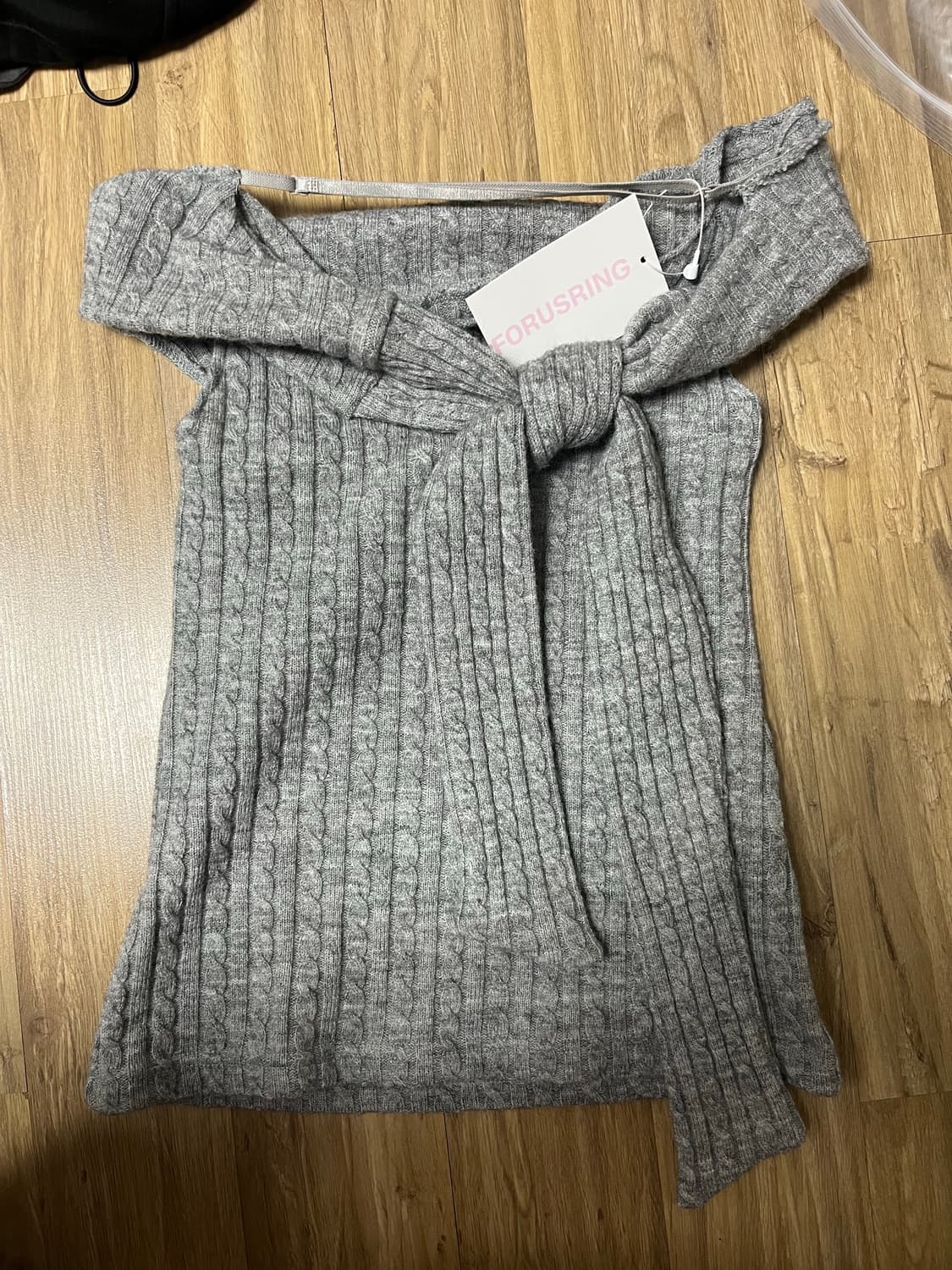 포어링 cana 카나 오프숄더 니트 그레이 상품이미지3