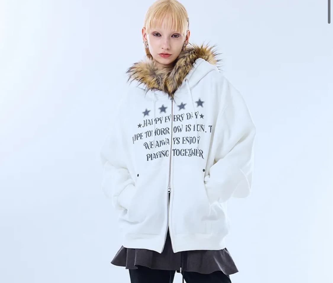 러브이즈트루 레터 후드집업 팝니다 상품이미지2