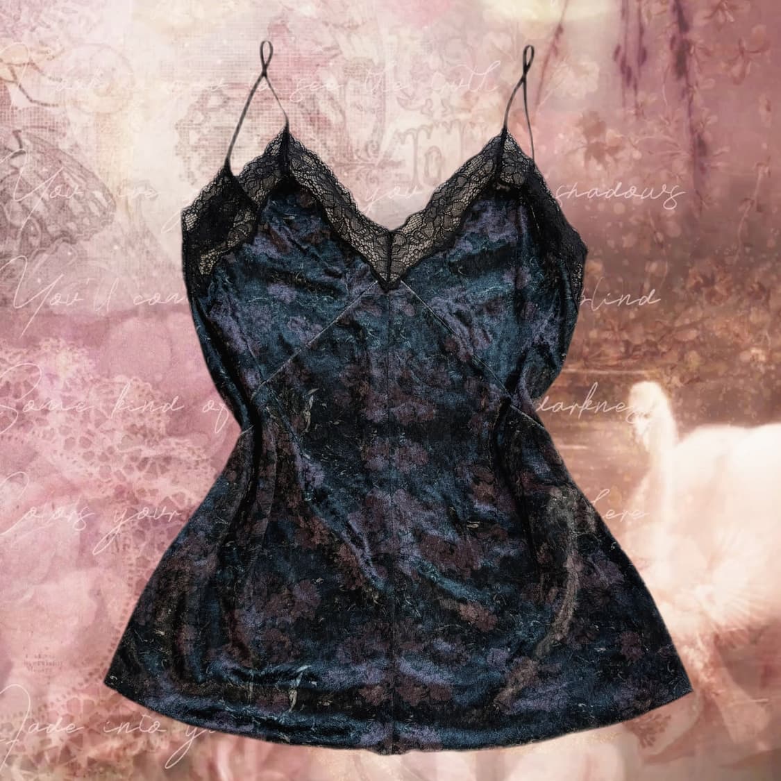 (이체시에눌) 일본 ZARA 오리엔탈 블랙 레이스 트임 포인트 슬립나시 상품이미지1