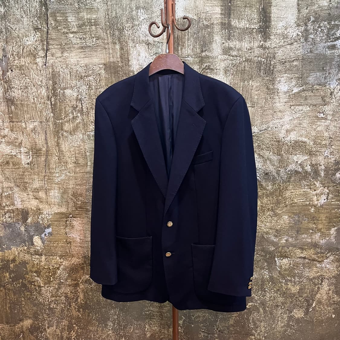 90s 빈티지 버버리 금장 버튼 네이비 블레이저 상품이미지1