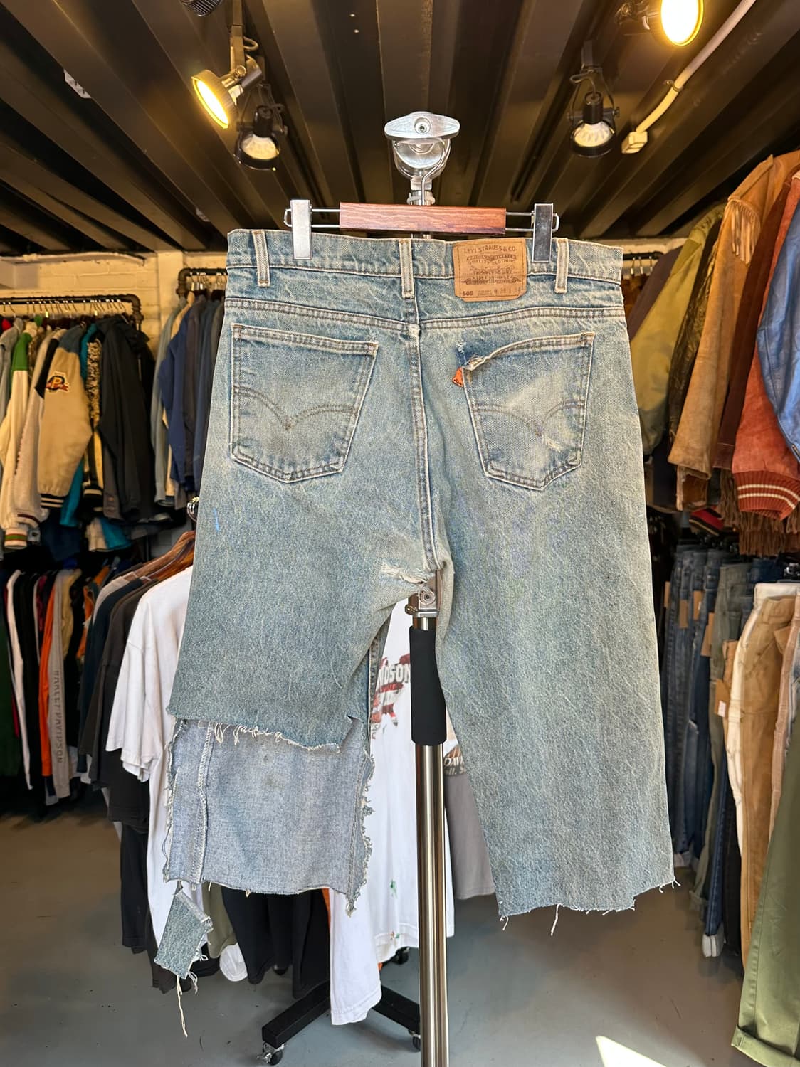 90s 리바이스505 오렌지탭 더티 디트로이트 데님 숏츠 상품이미지2