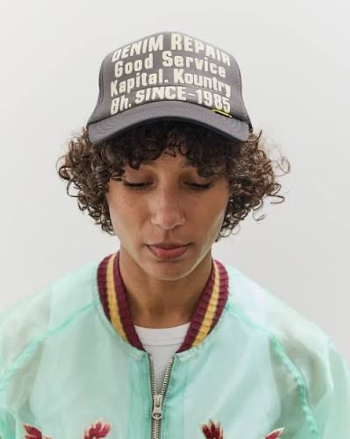 캐피탈 데님 리페어 트랙 캡 트러커캡 블랙 kapital 모자 상품이미지1