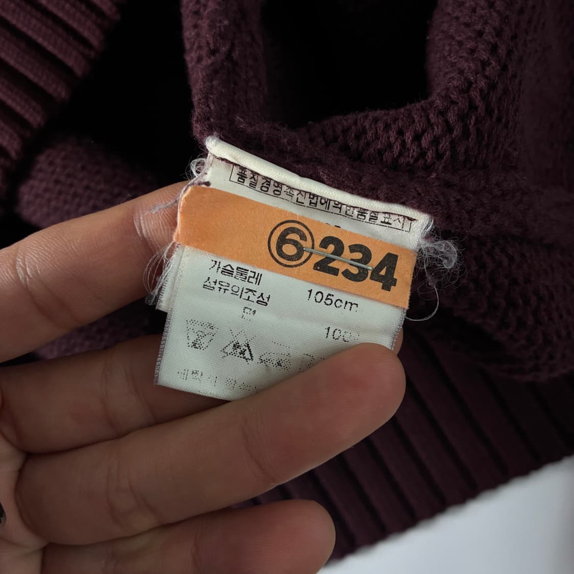 Polo  폴로 랄프로렌 자수 코튼 버건디 라운드 니트  상품이미지5