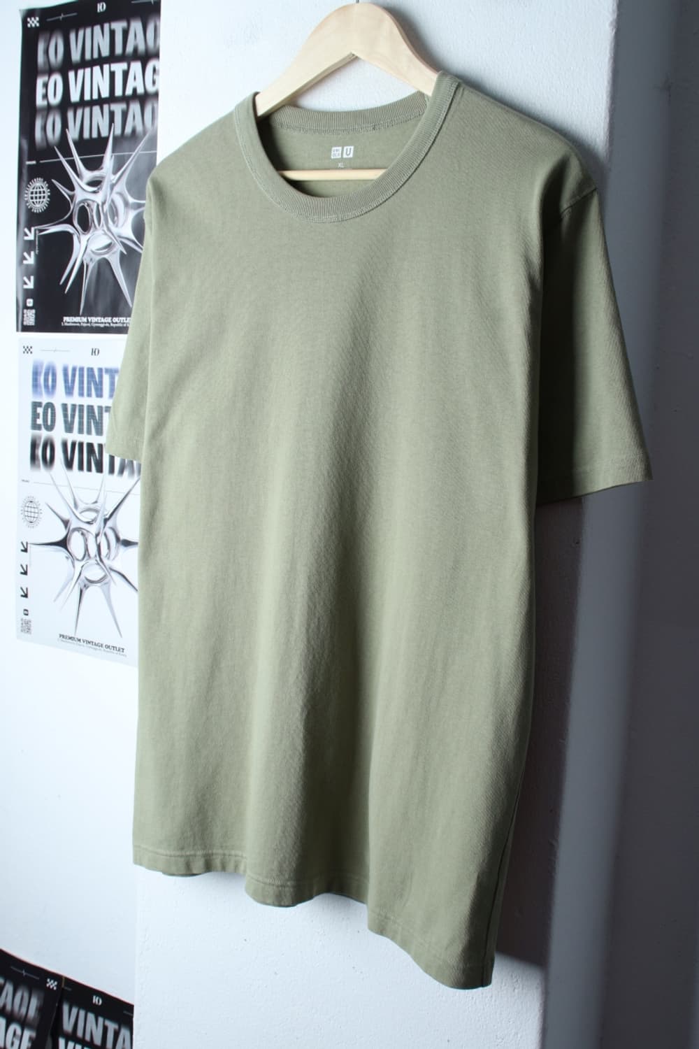 (XL-2XL) 유니클로 반팔 티셔츠 U라인 연그린 무지-H31384 상품이미지1