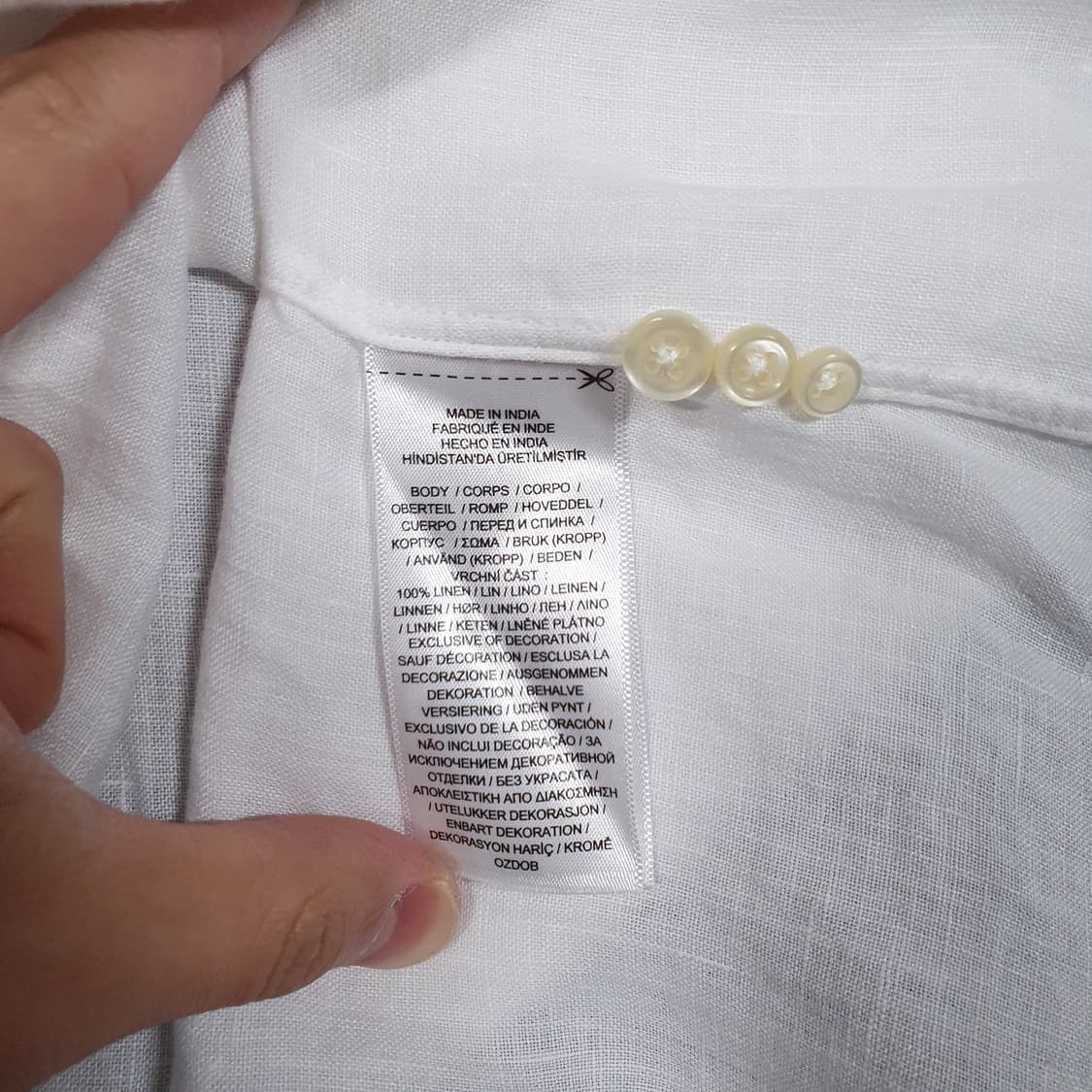 실측 S) 폴로 랄프로렌 신형 21ss 큐알 클래식핏 린넨 셔츠 화이트 상품이미지8