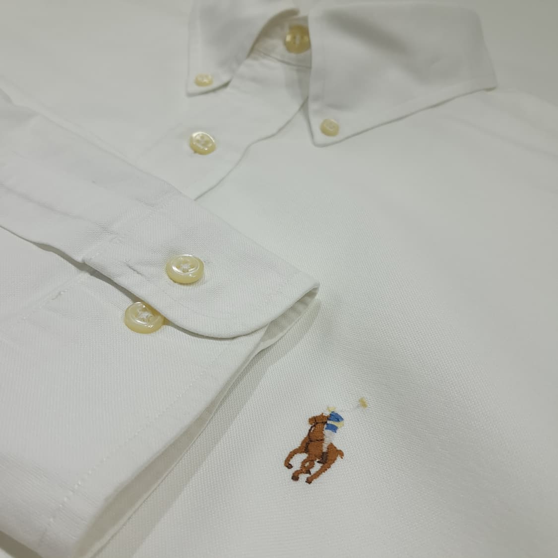CL958 XL 폴로 90s 홍콩판 야머스 멀티포니 화이트 셔츠 상품이미지4