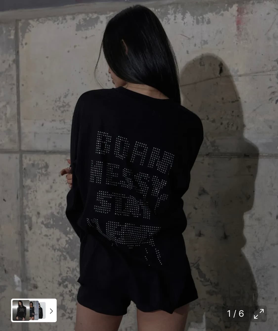 팬시클럽 FF 레터링 롱슬리브 블랙 상품이미지1