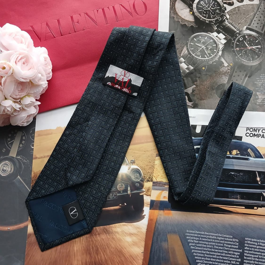 발렌티노 넥타이 블랙 패턴 9.5cm A+등급 A18028
 상품이미지4