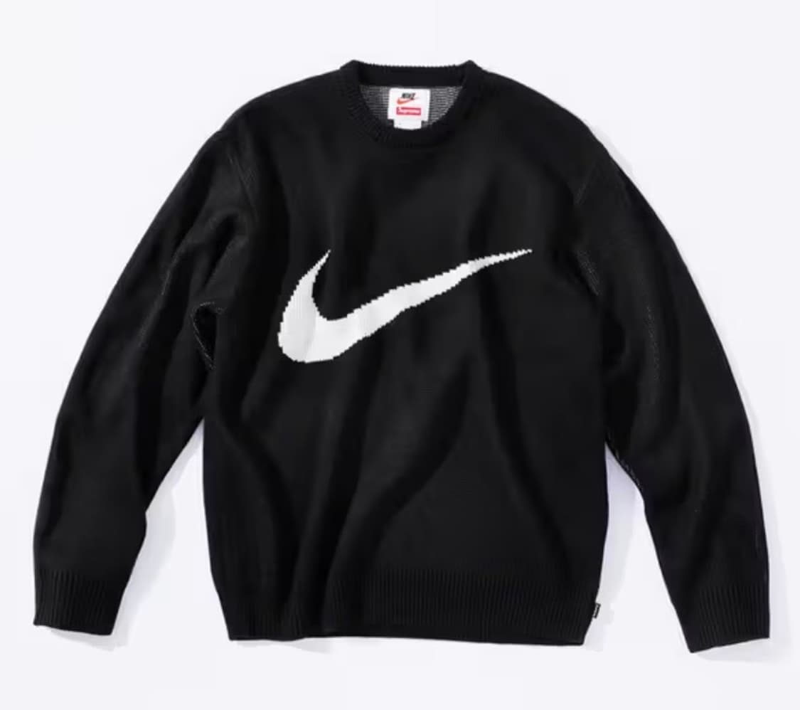 19ss 슈프림 나이키 스우시 니트 블랙 상품이미지2