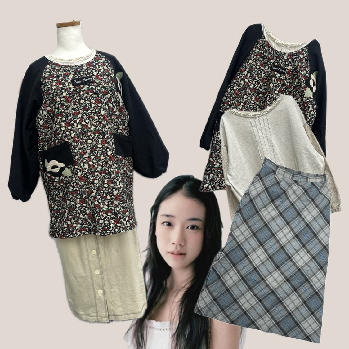 🌲하구미의 러블리 모리걸 봄 숲속 코디세트🌲히피 에스닉 스커트   상품이미지2