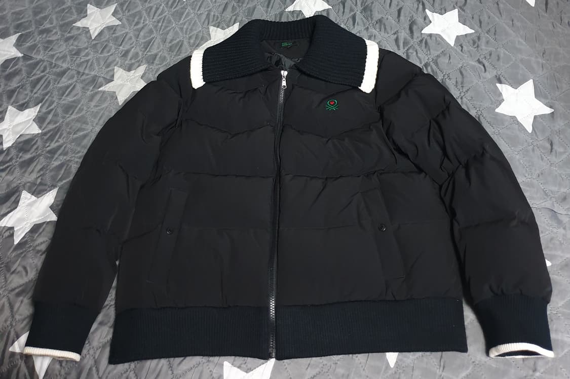 베네통 골프웨어  카라 니트 덕다운 패딩 블랙 (L) 상품이미지2