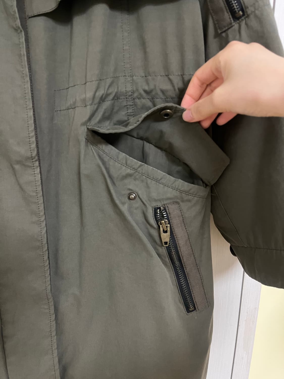 카키 롱 야상 점퍼 자켓 상품이미지6