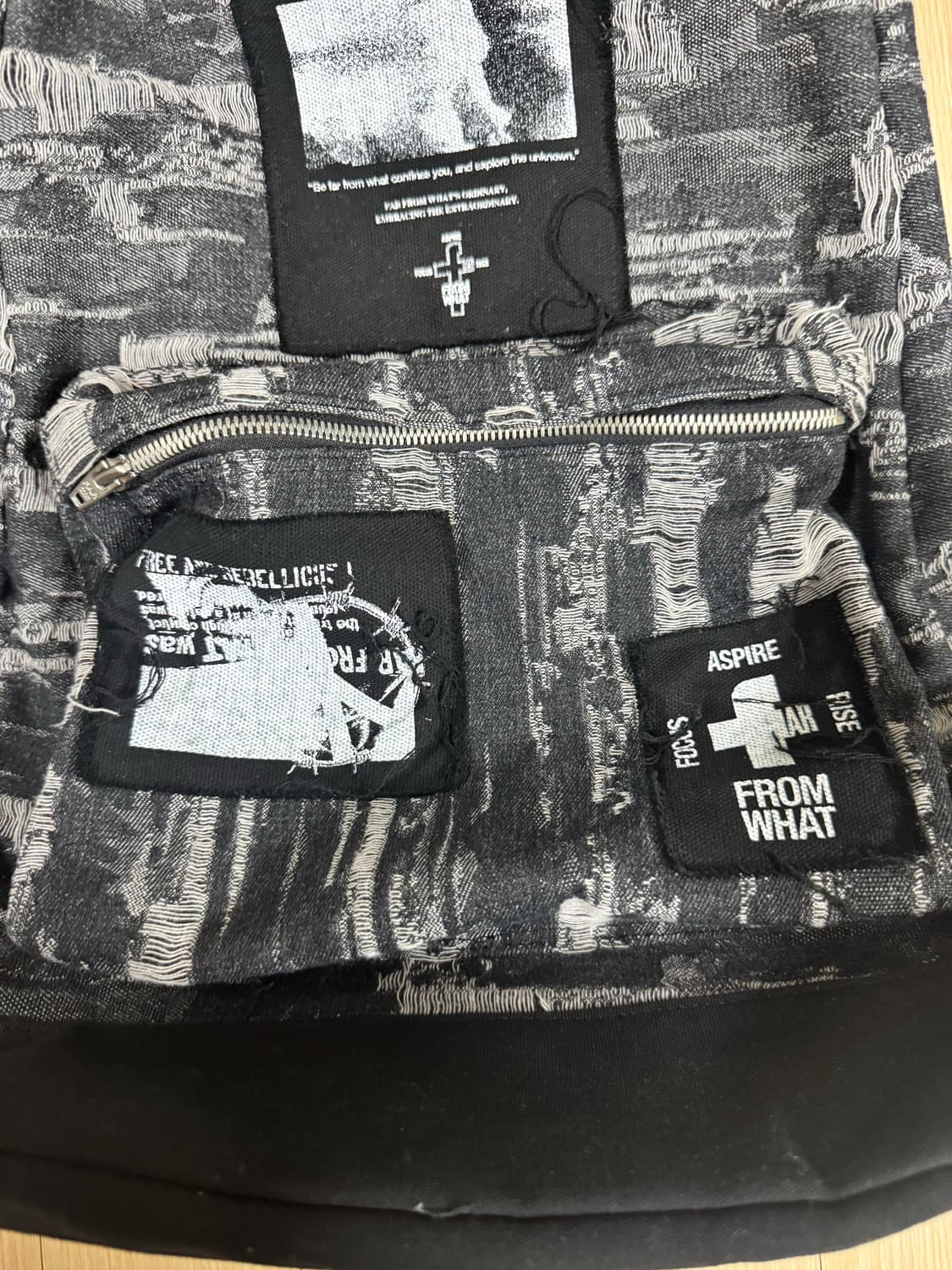 파프롬왓 파 패치 코튼 백팩_블랙 상품이미지2