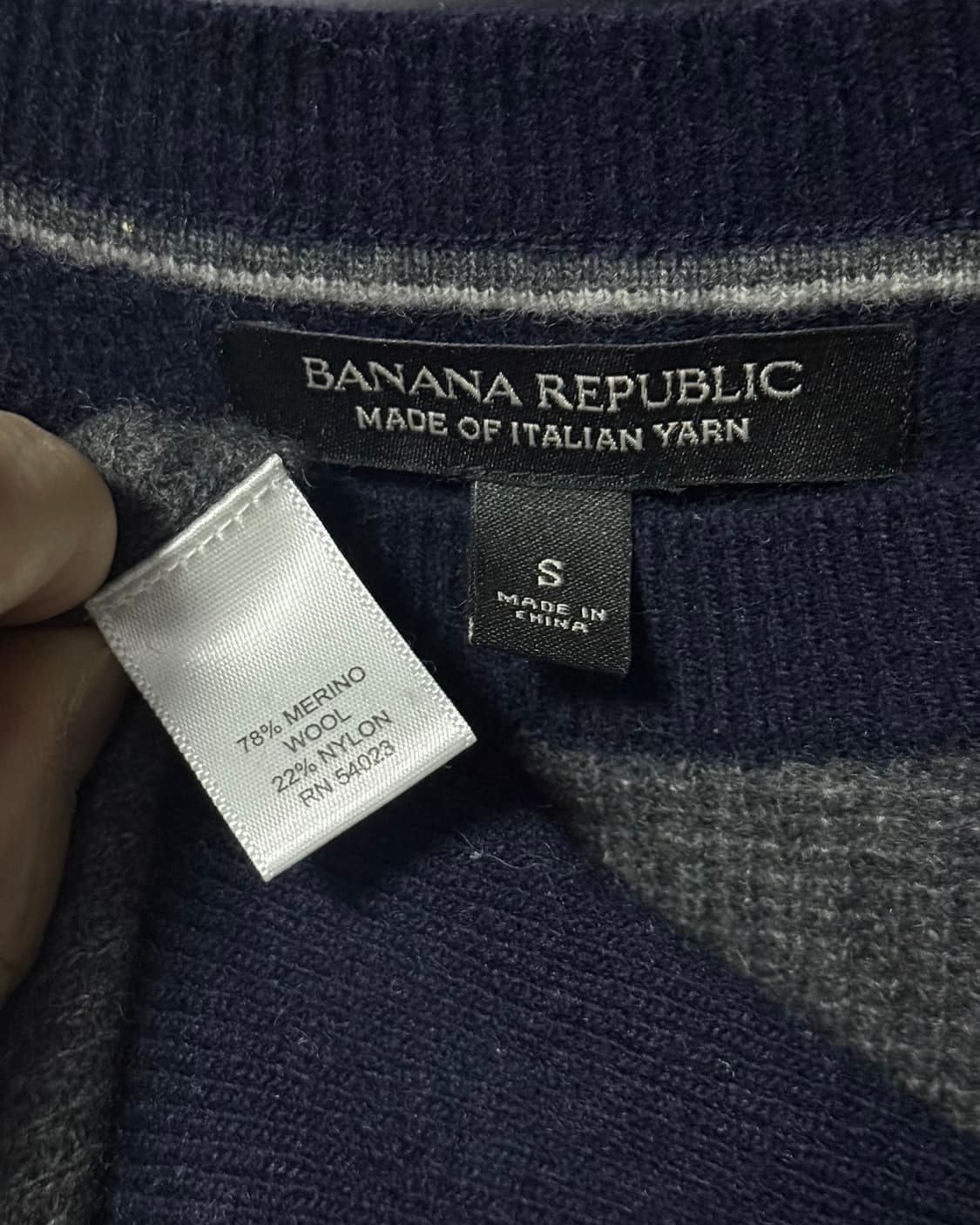 바나나 리퍼블릭 메리노 울 나일론 혼방 스트라이프 단가라 니트 스웨터 S 상품이미지6