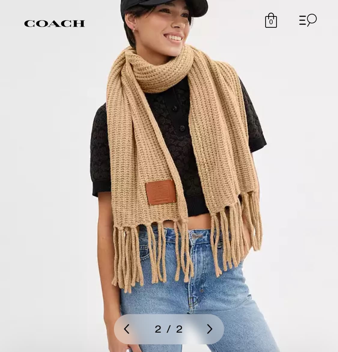 코치 차콜 오버사이즈 머플러 새상품 상품이미지1