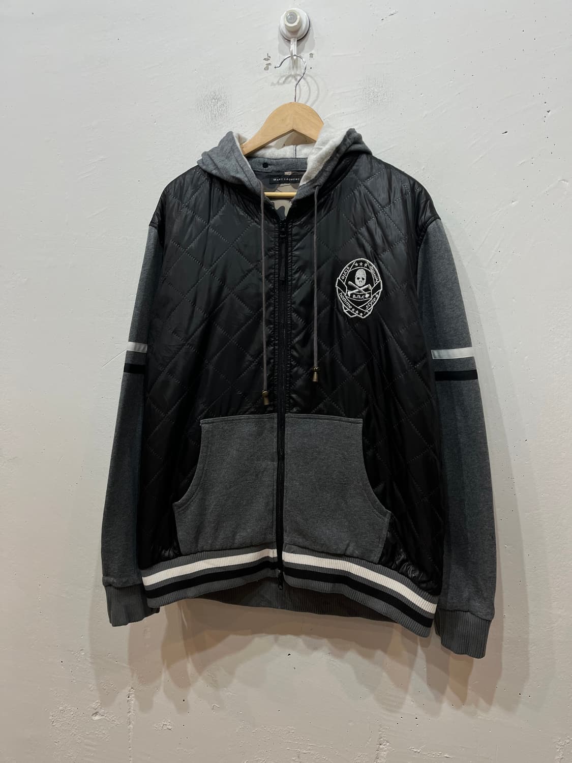 MARC LAURENT JPN 펑크 스컬 퀼팅 후드집업 상품이미지1