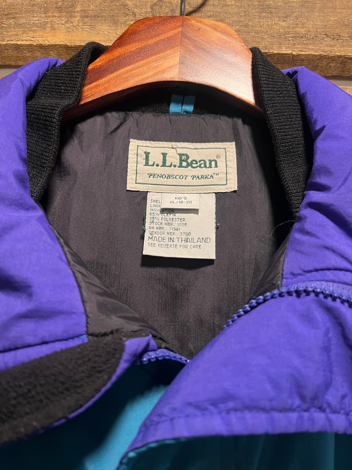 [M]90's L.L.Bean 엘엘빈 블루그린 나일론 페놉스콧 파카 상품이미지2