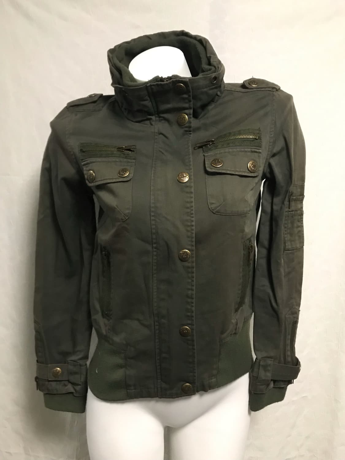 빈티지 00s y2k 하이넥 집업 버튼 자켓 점퍼 상품이미지4