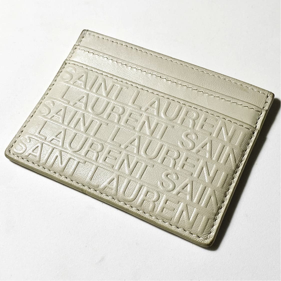 [정품] SAINT LAURENT 생로랑 로고 엠보스드 소가죽 카드지갑 상품이미지2
