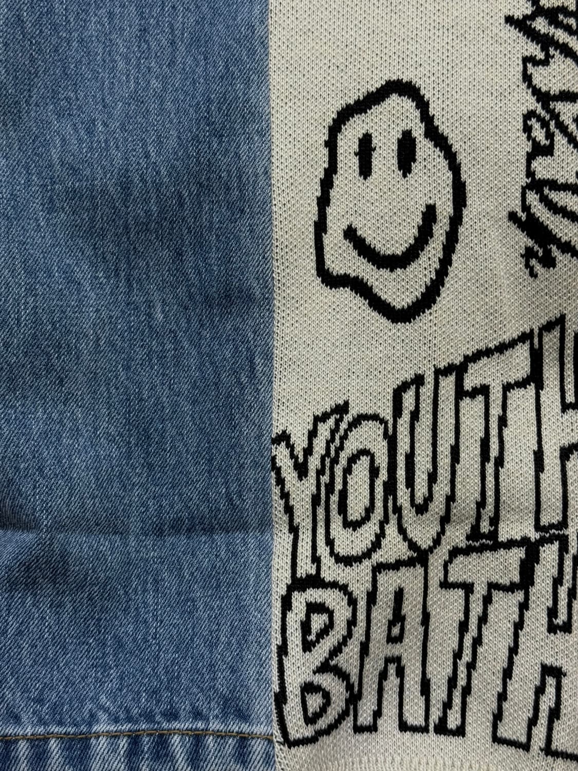 유쓰배쓰-니트 트리밍 워싱 데님 (라이트블루) 상품이미지7