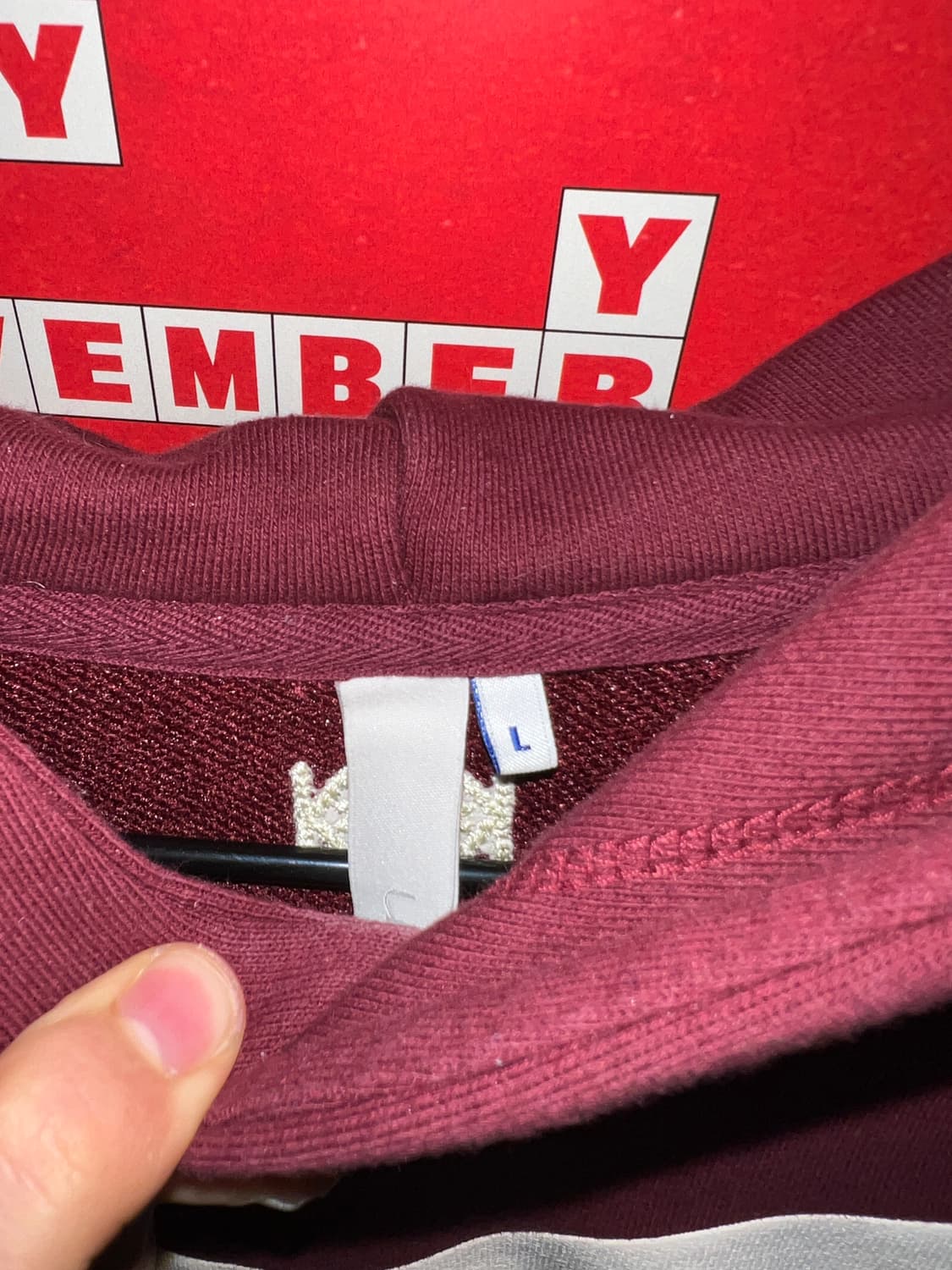 기준 플래그 후드티 버건디 (L-XXL) 상품이미지5