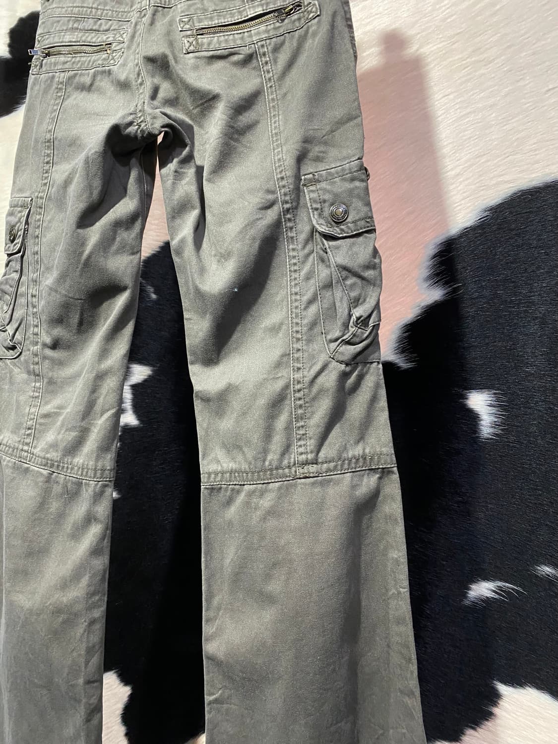 Japanese vtg 그런지 카키 멀티포켓 카고 팬츠 상품이미지8