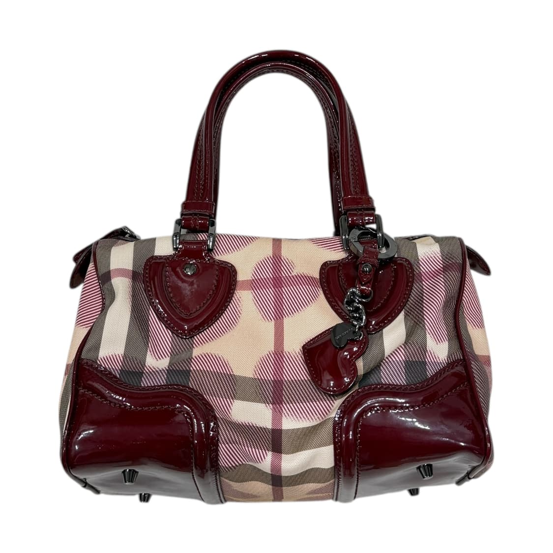 버버리 빈티지 러브 하트 체크 보스턴백 토트백 핸드백 가방 상품이미지2